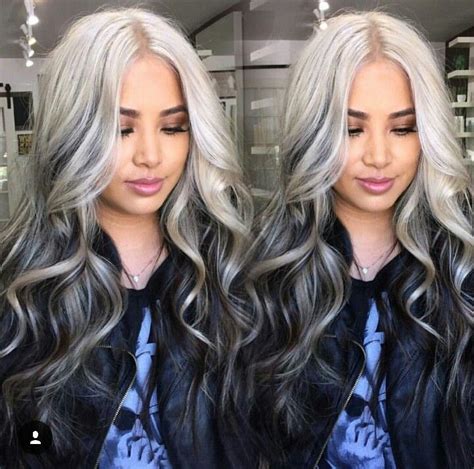 black hair to blonde ombre|grey to blonde ombre.